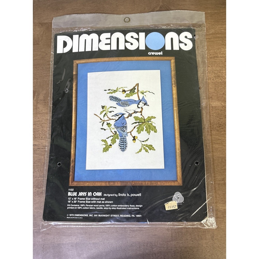 Dimensions Blue Jays In Oak Crewel Kit #1132
